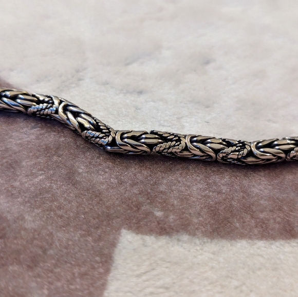 4mm Byzantine Sterling Silver Balinese Bracelet - Picture 4 of 6